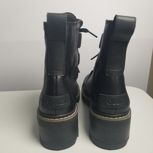 Sorel Joan Now Lace Wome's Black Leather Boots Sz 8.5 - Picture 10 of 10